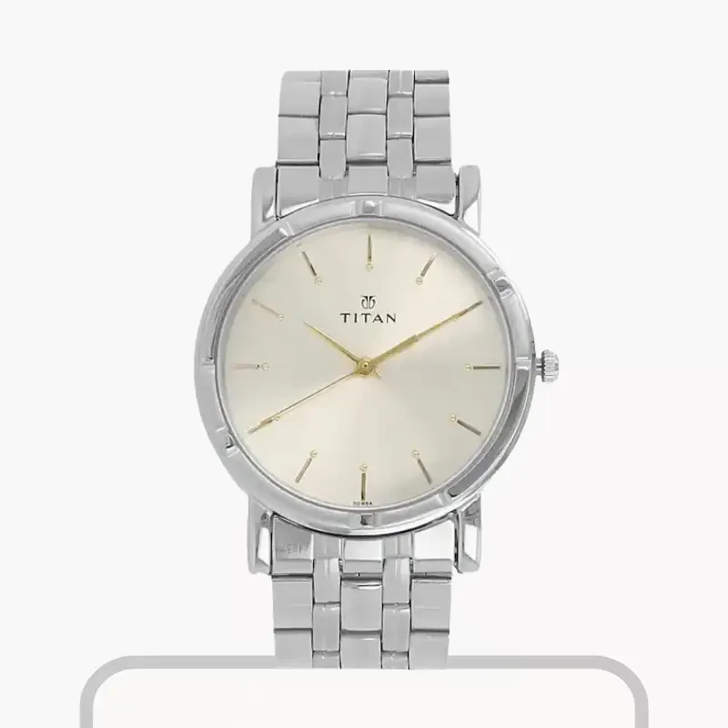 Titan Karishma Silver Stainless steel Men's Watch- 1639SM01